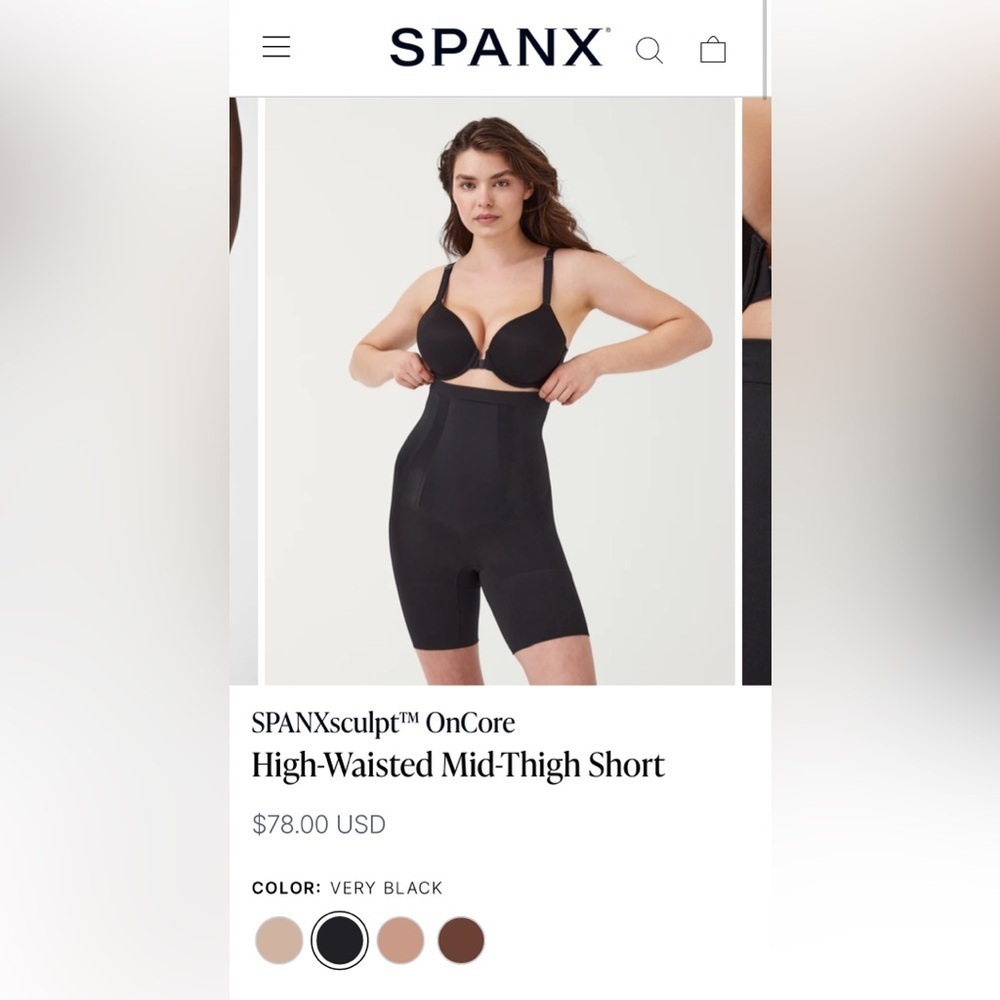 SPANXsculpt™ OnCore
High-Waisted Mid-Thigh Short
$78.00 USD
COLOR:
VERY BLACK